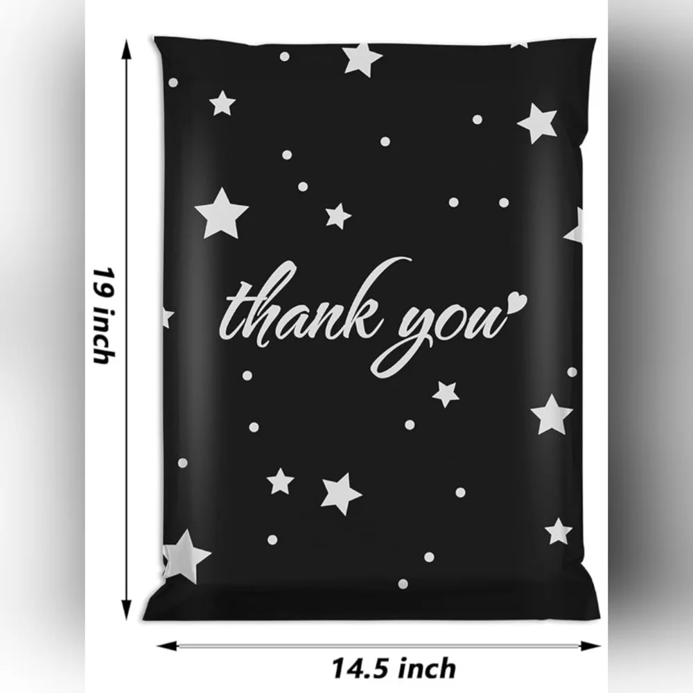 Black poly mailers size 14.5x19 inch